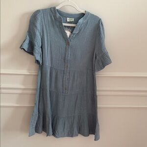 Very J Light Blue Textured Dress